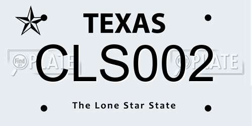 CLS002 Texas License Plate