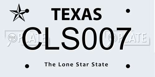 CLS007 Texas License Plate