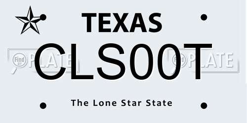 CLS00T Texas License Plate