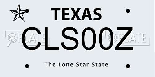 CLS00Z Texas License Plate