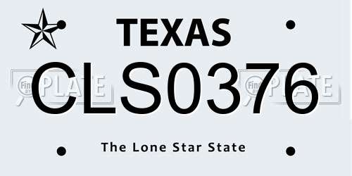 CLS0376 Texas License Plate