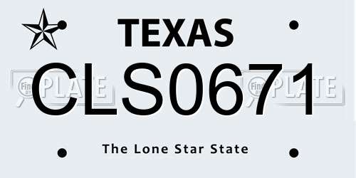 CLS0671 Texas License Plate