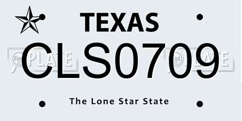 CLS0709 Texas License Plate
