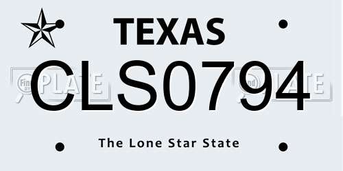 CLS0794 Texas License Plate