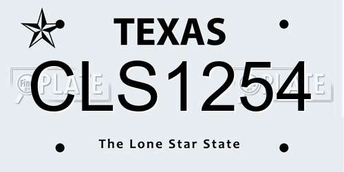 CLS1254 Texas License Plate