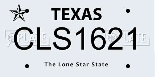 CLS1621 Texas License Plate