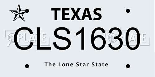 CLS1630 Texas License Plate