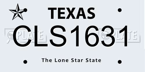 CLS1631 Texas License Plate