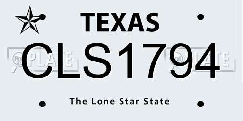 CLS1794 Texas License Plate