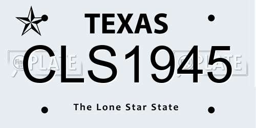 CLS1945 Texas License Plate