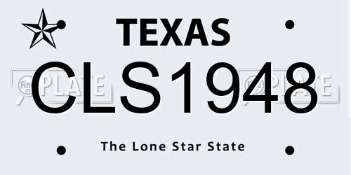 CLS1948 Texas License Plate