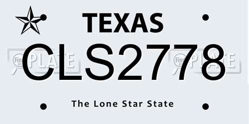 CLS2778 Texas License Plate