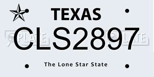 CLS2897 Texas License Plate