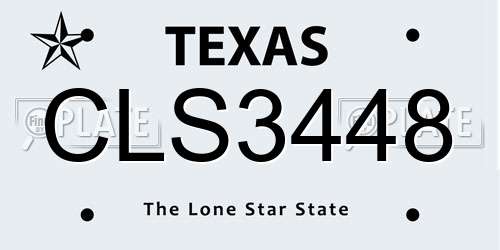 CLS3448 Texas License Plate