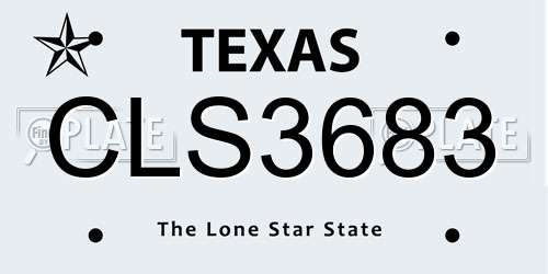 CLS3683 Texas License Plate