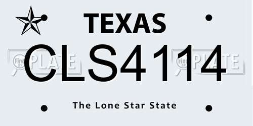 CLS4114 Texas License Plate