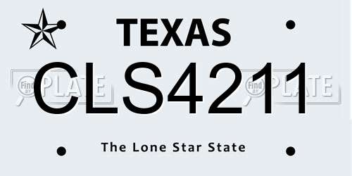 CLS4211 Texas License Plate