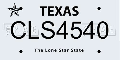 CLS4540 Texas License Plate