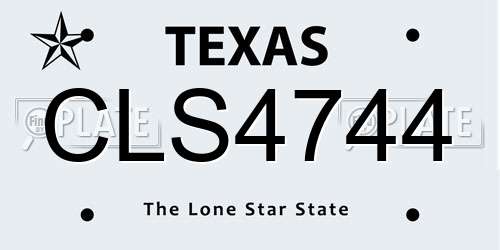 CLS4744 Texas License Plate