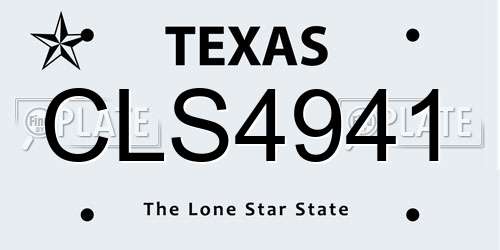 CLS4941 Texas License Plate
