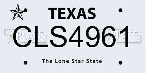 CLS4961 Texas License Plate
