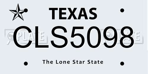 CLS5098 Texas License Plate