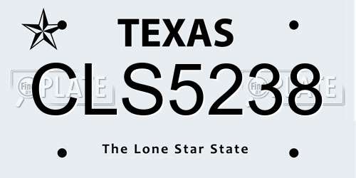 CLS5238 Texas License Plate