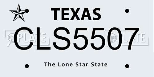 CLS5507 Texas License Plate