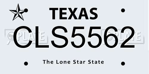 CLS5562 Texas License Plate
