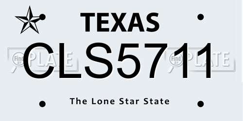 CLS5711 Texas License Plate