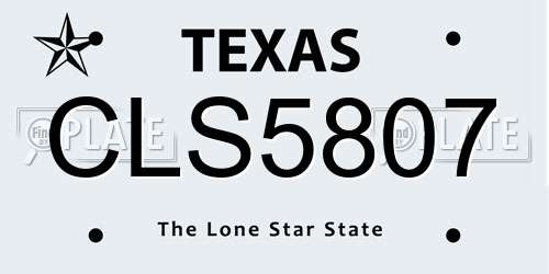 CLS5807 Texas License Plate