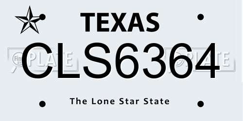 CLS6364 Texas License Plate