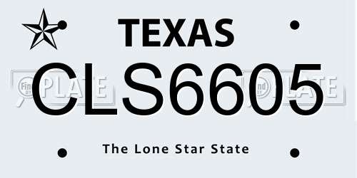 CLS6605 Texas License Plate
