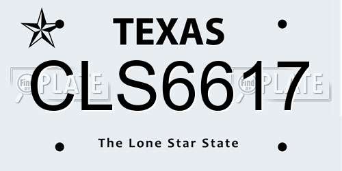 CLS6617 Texas License Plate