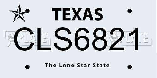 CLS6821 Texas License Plate