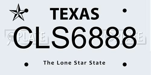 CLS6888 Texas License Plate