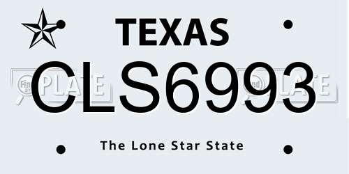 CLS6993 Texas License Plate