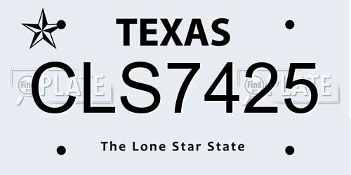 CLS7425 Texas License Plate