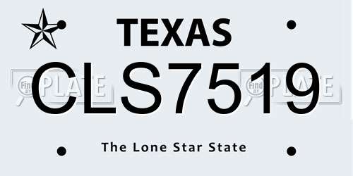 CLS7519 Texas License Plate