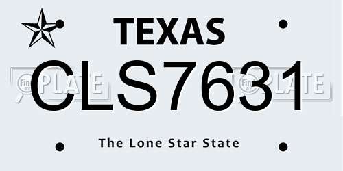 CLS7631 Texas License Plate