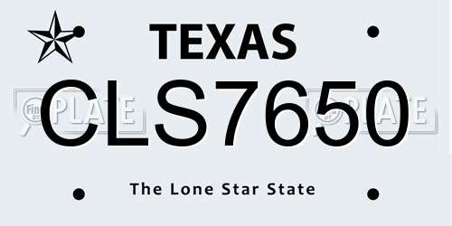 CLS7650 Texas License Plate