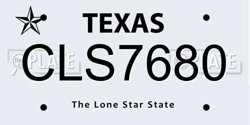 CLS7680 Texas License Plate