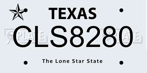 CLS8280 Texas License Plate