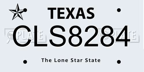 CLS8284 Texas License Plate