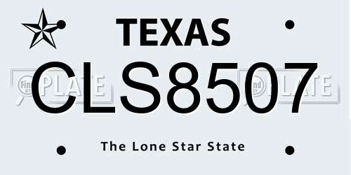CLS8507 Texas License Plate