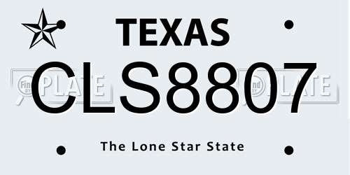 CLS8807 Texas License Plate