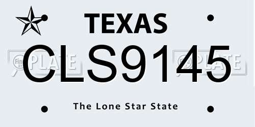 CLS9145 Texas License Plate