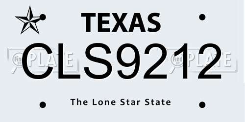 CLS9212 Texas License Plate