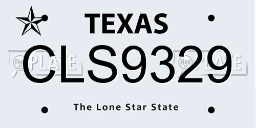CLS9329 Texas License Plate