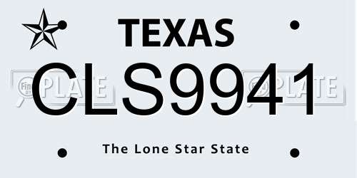 CLS9941 Texas License Plate